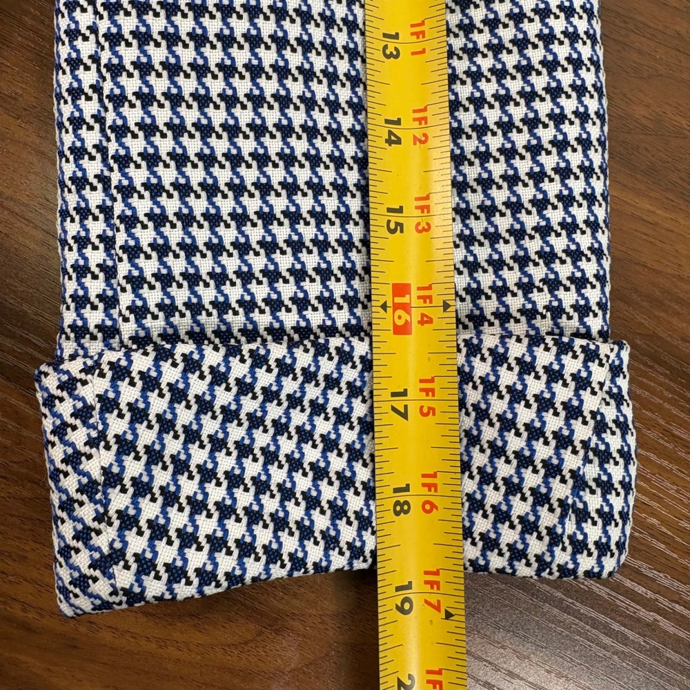 Tahari Arthur S. Levine Womens 14P Blue Houndstooth Blazer Shawl Collar Jacket - Picture 11 of 13